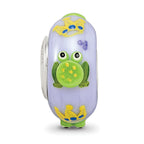 Ster.Silver Reflections Hand Painted Froggie Kisses Fenton Glass Bead
