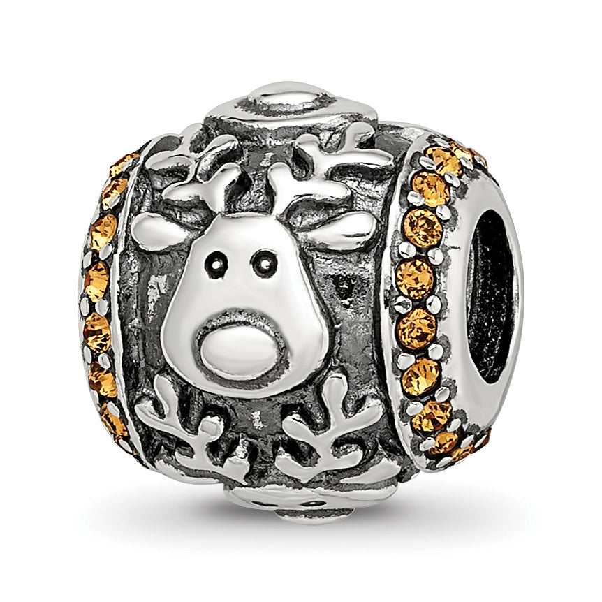 Sterling Silver Reflections Crystals Reindeer Bead Main image