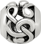 Sterling Silver Reflections Musical Notes Bead