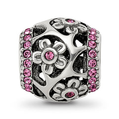 Sterling Silver Reflections Crystal Flowers Bead