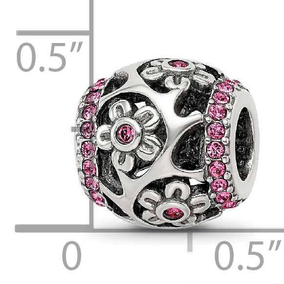 Sterling Silver Reflections Crystal Flowers Bead