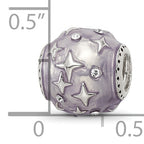 Sterling Silver Reflections Lavender Enamel & Crystal Star Bead