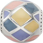 Sterling Silver Reflections Pink,Yellow & Lavender Enameled, Silver IP-Pl