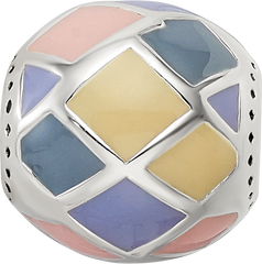 Sterling Silver Reflections Pink,Yellow & Lavender Enameled, Silver IP-Pl