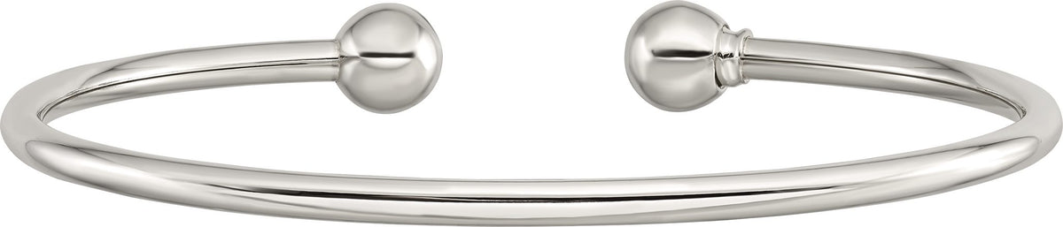 Reflection Beads Sterling Silver Bangle - Sophia Jewelers