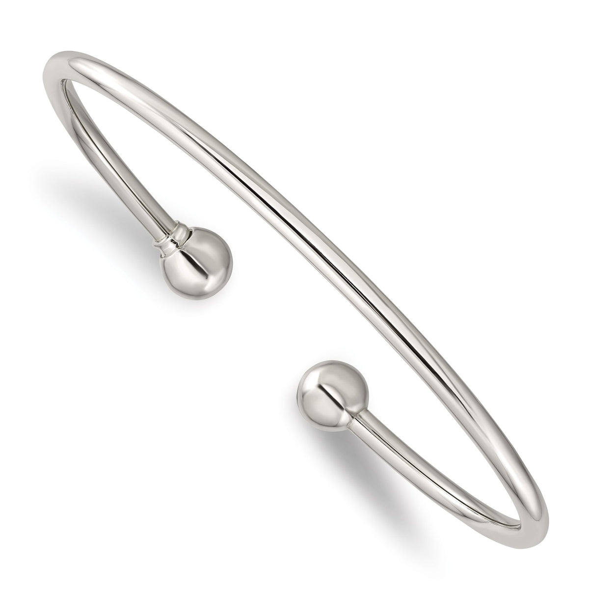 Reflection Beads Sterling Silver Bangle - Sophia Jewelers Main image