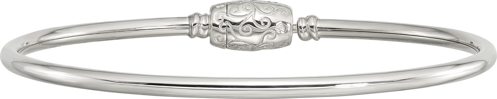 Sterling Silver Reflections Bangle with Silver Clasp Bead