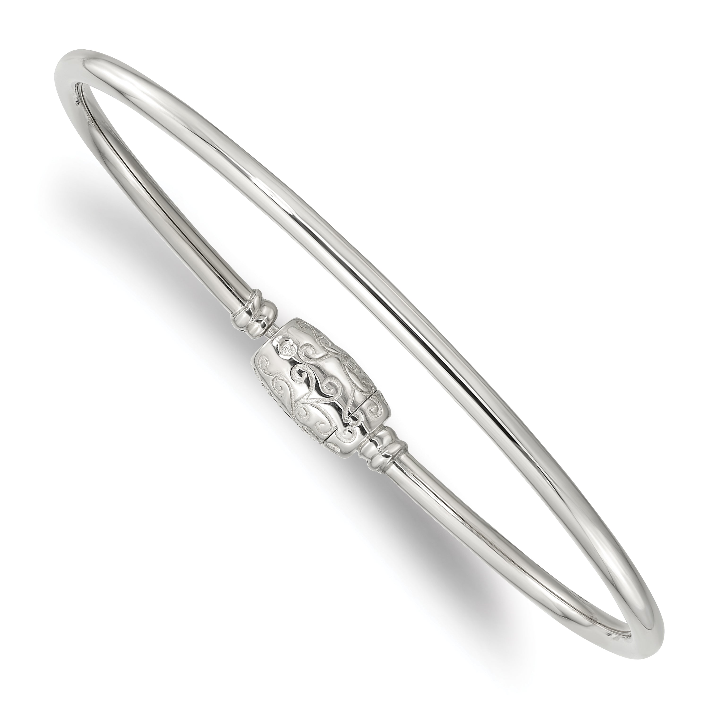 Sterling Silver Reflections Bangle with Silver Clasp Bead Main image