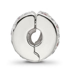 Sterling Silver Reflections Rhodium-plated White & Pink CZ Hinged Bead