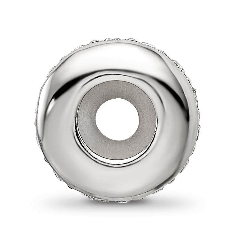 Sterling Silver Reflections Crystal Silicone Gripper Bead Secondary image