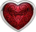 Sterling Silver Reflections Rh-plated Red Enamel Embelishment Bead