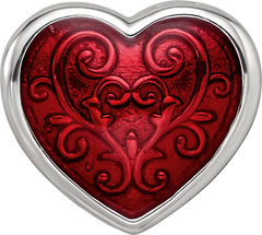 Sterling Silver Reflections Rh-plated Red Enamel Embelishment Bead