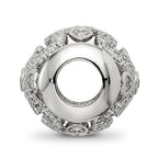 Sterling Silver Reflections Rhodium-plated CZ with Hearts Bead