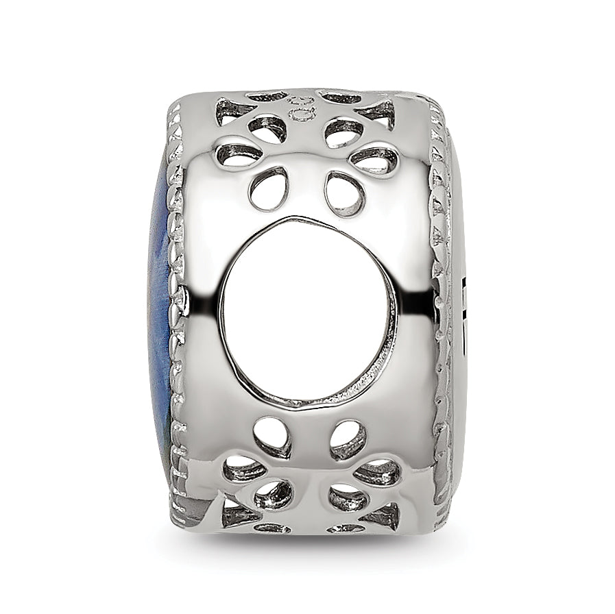 Sterling Silver Reflections Rhodium-plated February Flower Bead