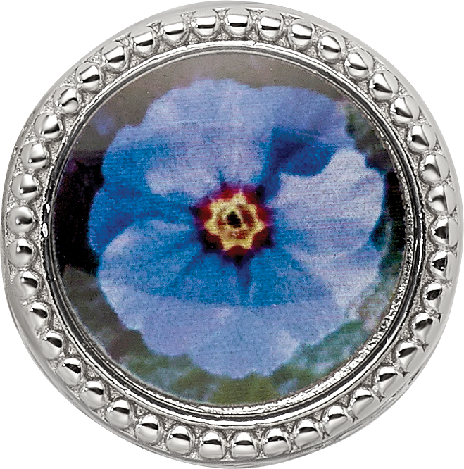 Sterling Silver Reflections Rhodium-plated February Flower Bead