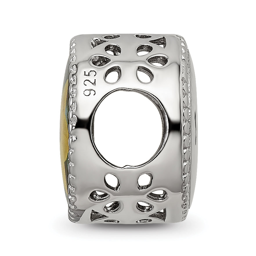 Sterling Silver Reflections Rhodium-plated March Flower Bead Secondary image