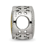 Sterling Silver Reflections Rhodium-plated March Flower Bead