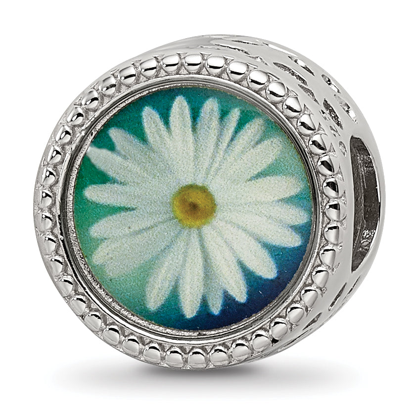 Sterling Silver Reflections Rhodium-plated April Flower Bead Main image