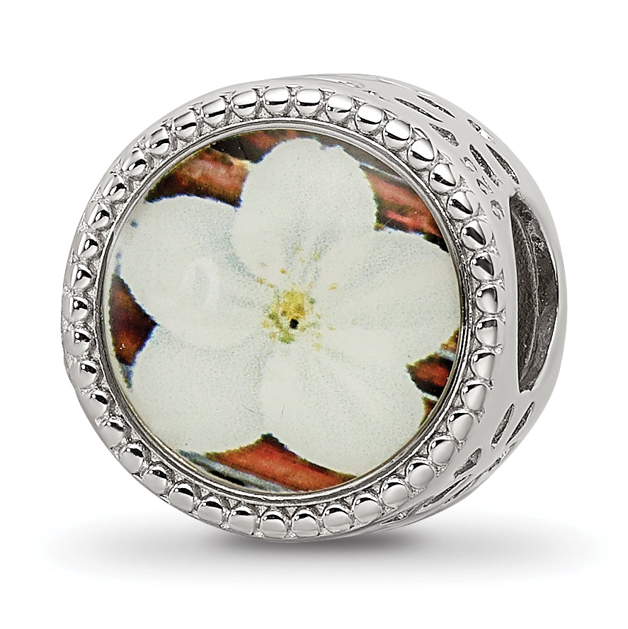 Sterling Silver Reflections Rhodium-plated May Flower Bead Main image