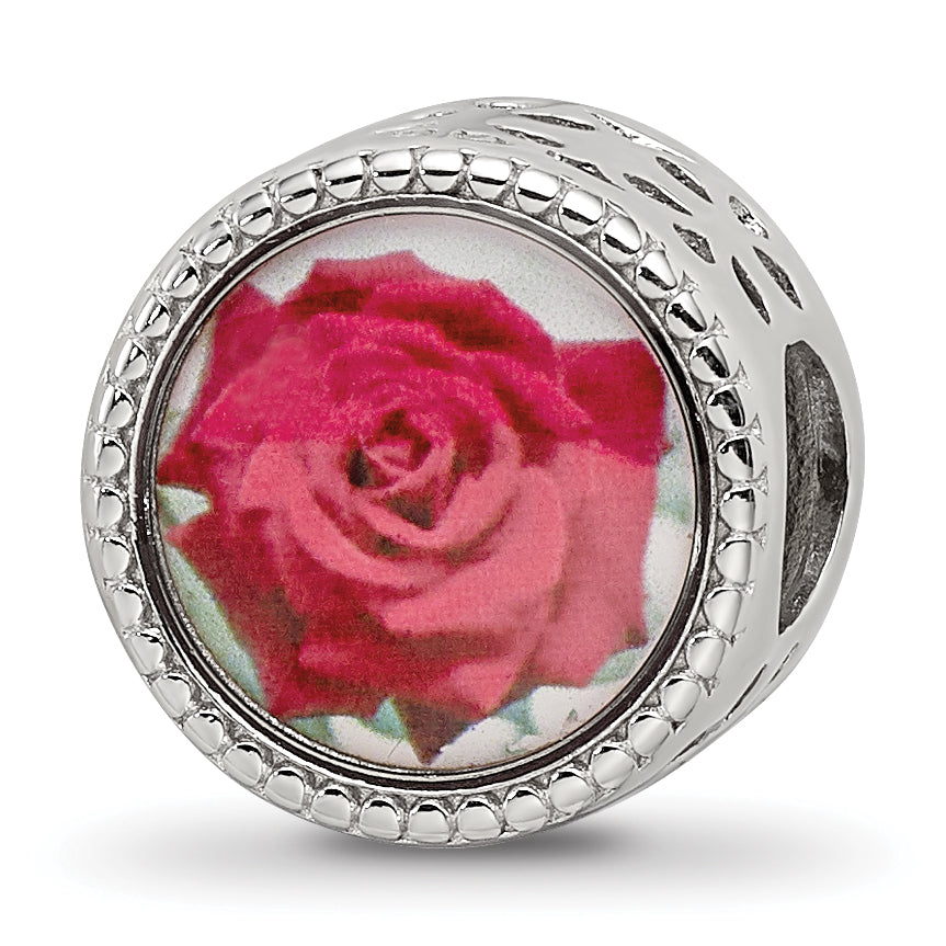 Sterling Silver Reflections Rhodium-plated June Flower Bead Main image