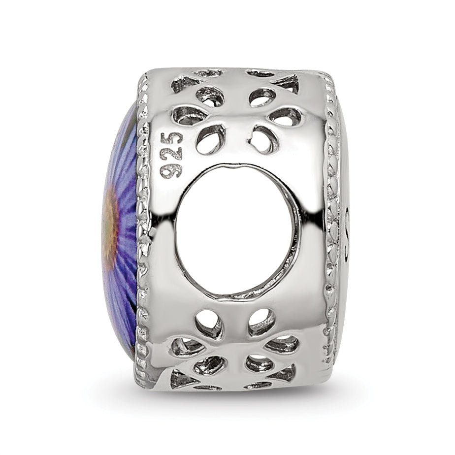 Sterling Silver Reflections Rhodium-plated September Flower Bead Secondary image