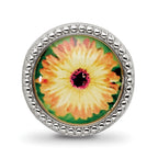 Sterling Silver Reflections Rhodium-plated October Flower Bead
