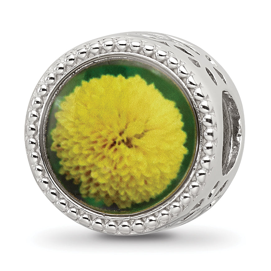 Sterling Silver Reflections Rhodium-plated November Flower Bead Main image