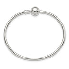 Sterling Silver Reflections Rhodium-plated Bangle with a Circle Clasp Bead