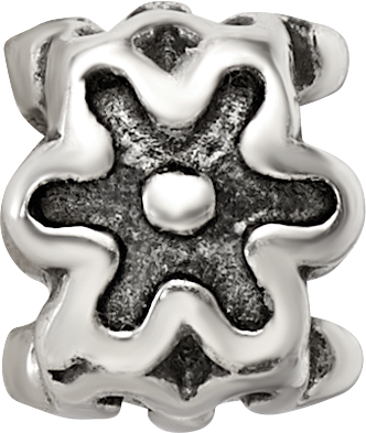 Sterling Silver Reflections Antiqued Flower Kids Bead