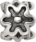 Sterling Silver Reflections Antiqued Flower Kids Bead