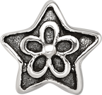 Sterling Silver Reflections Antiqued Star with Flower Kids Bead