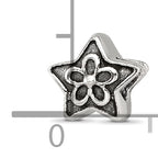 Sterling Silver Reflections Antiqued Star with Flower Kids Bead