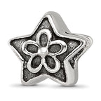 Sterling Silver Reflections Antiqued Star with Flower Kids Bead