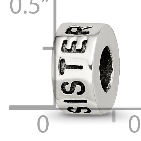 Sterling Silver Reflections Antiqued Sister Bead