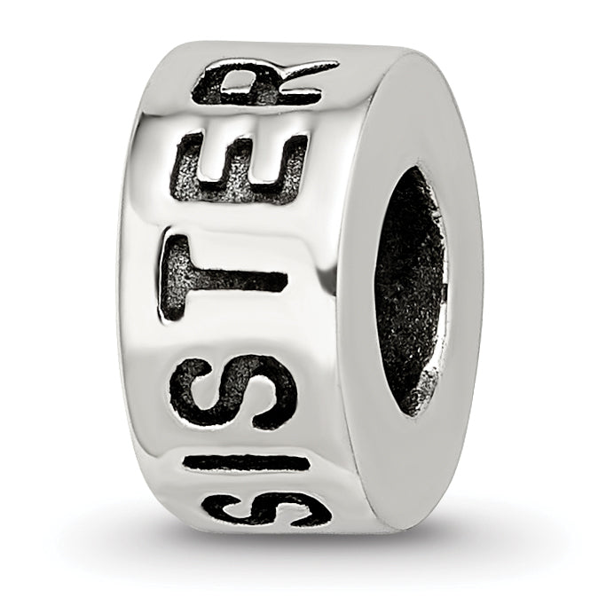 Sterling Silver Reflections Antiqued Sister Bead