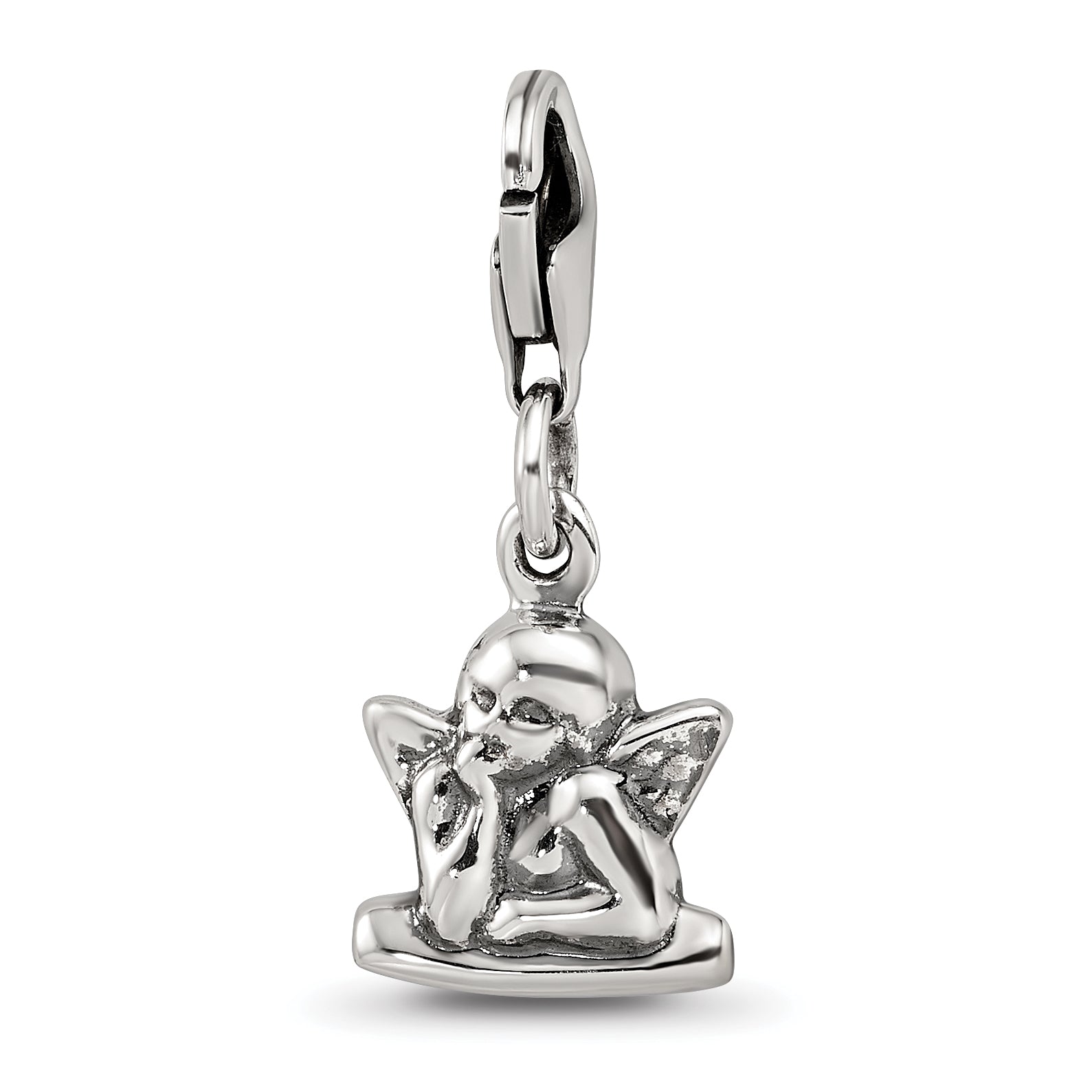 Sterling Silver Reflections Antiqued Ornate Charm Main image