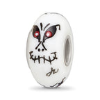 Sterling Silver Reflections Hand Painted Ghouls, White Glass Bead