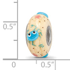 Sterling Silver Reflections Hand Painted Crab, Cream Glass Bead