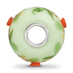 Sterling Silver Reflections Hand Painted Giraffe, Green Glass Bead