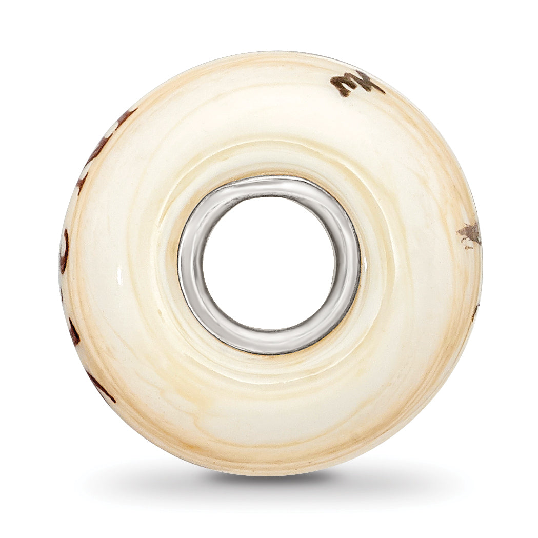 Sterling Silver Reflections Hand Painted Religious, Cream Glass Bead Secondary image