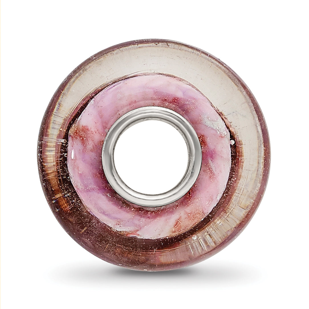 Sterling Silver Reflections Clear & Pink Sparkle Glass Bead Secondary image