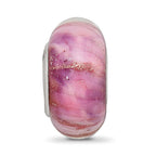 Sterling Silver Reflections Clear & Pink Sparkle Glass Bead