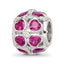 Sterling Silver Reflections Red Heart CZ Bead