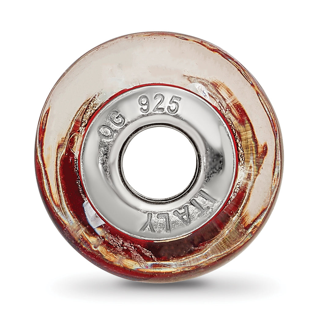 Sterling Silver Reflections Red Hearts Italian Glass Bead Secondary image
