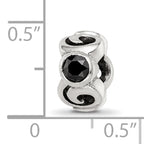 Sterling Silver Reflections Black CZ Bead