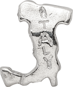 Sterling Silver Reflections Italy Country Shaped Bead