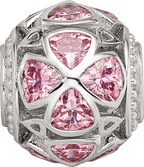 Sterling Silver Reflections Flowers with Pink CZ Bead