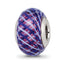 Sterling Silver Reflections Navy and White Weaved With Pink Glass Bead
