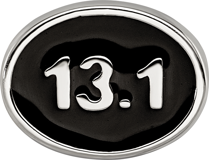 Sterling Silver Reflections Black Enameled Half Marathon Bead