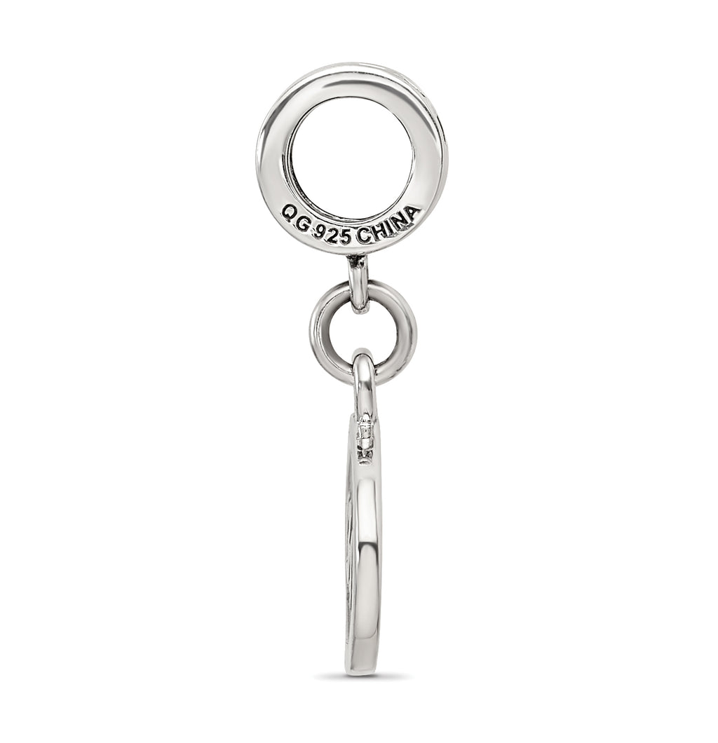 Sterling Silver Reflections Black Enameled Half Marathon Dangle Charm